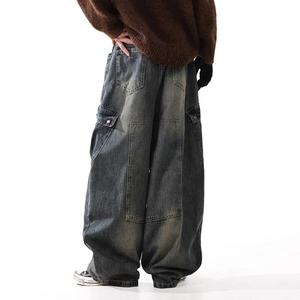 Pantalones Vaqueros de Trabajo Estilo Americano 2025, Retro Vintage, Lavados, de Marca Moderna para Hombre, Holgados, de Pierna Ancha y Curva - Product Image 4