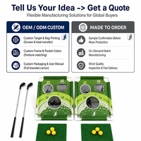 Jeu de golf JH : Ensemble de cibles de chipping pour enfants avec filet d'entraînement, 6 poches en filet, 2 clubs, tapis de balle en mousse, portable pour intérieur, extérieur et jardin