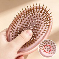 Peigne à poux en bois de santal avec manche en plastique laser, coussin d'air, antistatique, cadeau pour adulte, usage domestique