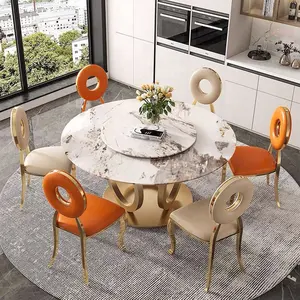 Foshan, China Stainless Steel + Carbon Rock Plate Table and Chairs Dining  Furniture - China New Style Table, Hot Sale Table