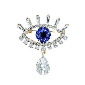 Pin Metálico Elegante con Ojo de Diablo y Diamante Azul, Pin de Estrás Exquisito para Mochila, Regalo para Mujer - Product Image 1