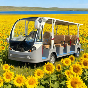 Mini Bus Électrique Touristique Modèle Ouvert Classique, Quatre Rangées de Sièges Gris, Sans Portes - Product Image 6