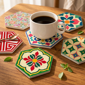 Sous-verres en céramique personnalisés absorbant l'eau et isolant la chaleur, comme cadeaux commémoratifs créatifs - Product Image 2