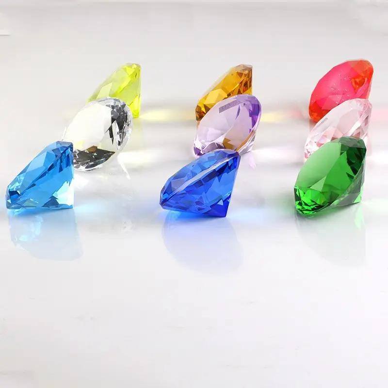 9 색 풍수 가구 장식 유리 크리스탈 다이아몬드 문진