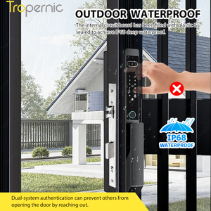 Caméra intelligente automatique double face avec reconnaissance d'empreintes digitales et de paume, Wi-Fi Tuya, <span class=keywords><strong>en</strong></span> alliage d'aluminium, pour portes coulissantes <span class=keywords><strong>en</strong></span> verre ou <span class=keywords><strong>en</strong></span> <span class=keywords><strong>bois</strong></span> - Product Image 5