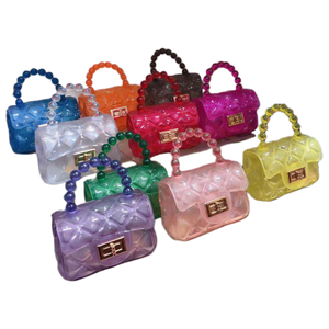 Borsa Tote elegante borsa con perla trasparente Color caramella borsa monospalla per bambina sacchetto di gelatina per bambini Mini Jelly Bag - Product Image 2