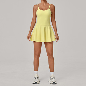 Robe de sport moulante anti-transparence avec coussinets intégrés, respirante, dos nu, pour golf, yoga, tennis - Product Image 5