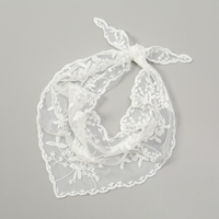 Voile de mariée pour femme, brodé, avec franges, en polyester, en forme de triangle, en dentelle