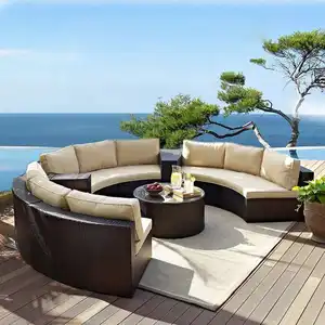 Sweety Functionele Natuurlijke Rotan Outdoor Ronde Sofa Lounge