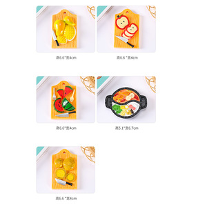Aimants décoratifs pour réfrigérateur en résine, multi-pièces, en forme de planche à découper alimentaire simulée - Product Image 4