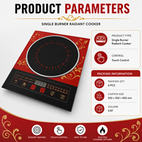 Table de cuisson électrique en céramique à poser, panneau tactile, minuterie 0-60 min, cuisson réglable 100-600°C, 550x350mm, faible MOQ disponible KI03008