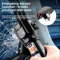 Marteau de sécurité multifonction, lampe torche LED, batterie rechargeable, zoom optique, sept-en-un, lumière d'urgence pour camion de pompiers, premiers secours