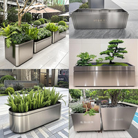 Bacs à fleurs de grande taille en acier pour l'extérieur, de forme régulière, pour jardin et parc