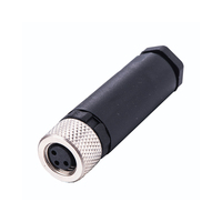 Connecteur M8 industriel étanche moulé 120 Ohm en plastique mâle-femelle, borne verticale 3 ou 4 broches, fiche aviation