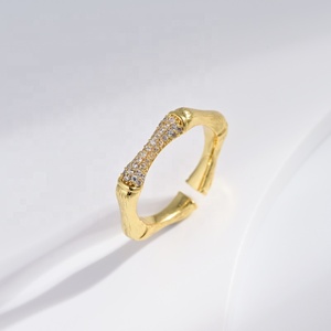 wholesale plata s925 sterling <b>silver</b> hip hop open <b>ring</b> fashion <b>adjustable</b> 14k 18k gold plated geometric finger <b>rings</b> for girls - Product Image 2