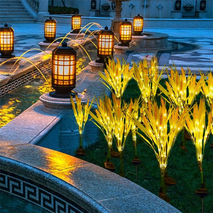 造花ランプ防水屋外ガーデン風景花壇装飾ソーラーLED小麦ライト