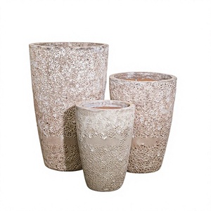 Art-home Ceramics Luxury Modern AQ340H93WH Flower <b>Pots</b> Planters Galvanized Finish <b>Balcony</b> Garden Outdoor Home Decor - Product Image 1
