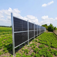 Kit d'installation de panneaux photovoltaïques bifaciaux personnalisés pour clôture, système de ferme solaire à montage vertical au sol, acier galvanisé à chaud