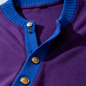 <span class=keywords><strong>Cardigan</strong></span> Invernale da <span class=keywords><strong>Uomo</strong></span> Personalizzato di Grandi Dimensioni, Giacca <span class=keywords><strong>Blu</strong></span> con Orlo a Costine, Bottoni Singoli, Lavorazione a Maglia 12 GG - Product Image 5