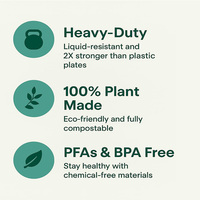 Assiette de bagasse de canne à sucre biodégradable personnalisée Récipients alimentaires jetables pour le déjeuner Plateau d'assiette jetable à 3 compartiments
