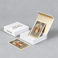 Boîte d'emballage personnalisée en carton pour cartes de tarot avec logo, encre de soja, fermeture magnétique, boîte à cartes à jouer, boîte cadeau rigide de haute qualité pour cartes