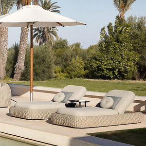 <span class=keywords><strong>Lettini</strong></span> Prendisole per Piscina, Sdraio in Rattan per Esterni, Arredamento da Giardino con Ombrellone - Product Image 1