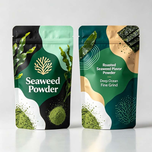 Custom Stand Pouch Aluminum Foil Zipper Oil Moisture for Packaging for Crispy Seaweed Powder Pet Food Salad Storage Food