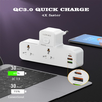 Multiprise LDNIO SC2311 avec ports USB, adaptateur mural 3 voies, 1 entrée 3 sorties