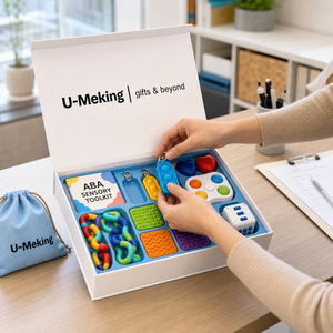 Kit di strumenti sensoriali <span class=keywords><strong>ABA</strong></span> personalizzati, set regalo per l'apprendimento per autismo e ADHD, giocattoli antistress, palline antistress, confezione regalo Pop IT Pouch, fornitore di loghi personalizzati - Product Image 4