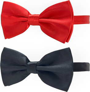 Noeud papillon et collier réglable de luxe rouge et noir pour chiens et chats, accessoires pour animaux de compagnie pour Halloween et Noël - Product Image 1