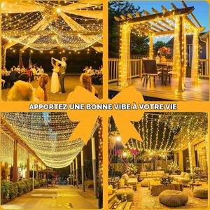 Guirlande lumineuse LED VANTUR étanche IP65 pour extérieur, 10 m, CRI90, 2700K, motif 3D, rideau de lumières, guirlande de lumières en forme de glaçons, Noël, Nouvel An - Product Image 2
