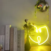 Enseigne néon LED icône du hip-hop Wu-Tang Clan, lumière réactive à la musique pour studio, bar, décoration murale de cave à homme
