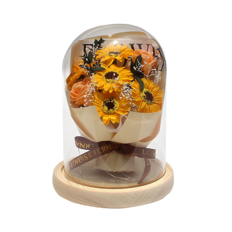 Bûche 7 tournesols jaunes
