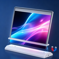 Boîte à lumière LED magnétique rechargeable sans fil avec cadre en aluminium 2000 lumens, panneau publicitaire de bureau A4 A5 double face