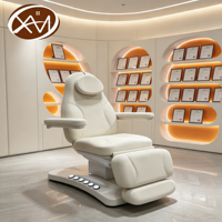 Mesa de Masaje Eléctrica Ajustable de Alta Calidad, Plegable, de Cuero Sintético, con Control de Pie y 3 Motores, para Salón de Belleza