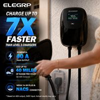 Chargeur mural pour véhicule électrique Tesla niveau 2 ELEGRP, 40A 9,6 kW, station de recharge pour véhicule électrique, chargeur de véhicule électrique domestique, prise NEMA 14-50