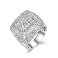 Bagues pour hommes entièrement serties de moissanite, bijoux hip-hop, bague géométrique en argent sterling 925, cadeau de luxe pour hommes