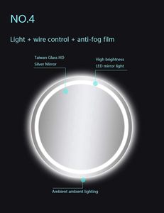 Touch Control LED Eco-Friendly Wall-Mounted Bathroom <b>Mirror</b> <b>with</b> Anti-Fog & Adjustable <b>Lighting</b> - Product Image 2