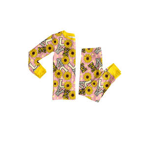 Preorder personalizzato per bambine rosa da <span class=keywords><strong>calcio</strong></span> a maniche lunghe t-shirt Top Pants Boutique Lounge in bambù pigiama set di vestiti - Product Image 6