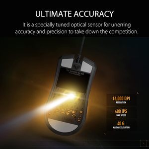 ทัฟ เกมมิ่ง เอ็ม 4 แอร์แบล็คเมาส์น้ำหนักเบา 16000 ดีพีไอเซ็นเซอร์ออปติคอล 11 ปุ่มตั้งโปรแกรมได้สำหรับเล่นเกมด้วยมือขวา - Product Image 6