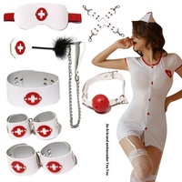 Jiuai Ensemble d'infirmière sexy de huit pièces pour adultes pour le sexe alternatif des hommes et des femmes comprend des uniformes Bondage Gear Sm Products