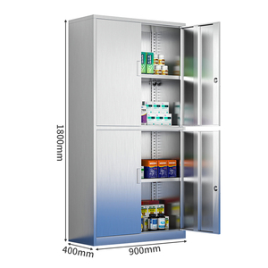 <span class=keywords><strong>Armoire</strong></span> de stockage de meubles d'hôpital de 4 portes d'acier inoxydable de conception moderne avec la serrure de sécurité pour l'usage de médecine et de <span class=keywords><strong>pharmacie</strong></span> - Product Image 2