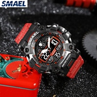 Jam Tangan Sport Diver Mewah Unisex SMAEL G Style 50 Bar Tahan Air Tahan Guncangan Bercahaya Analog Quartz Digital Stop