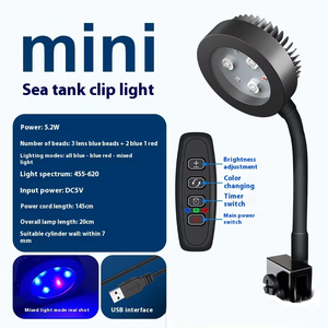 Riff <span class=keywords><strong>Aquarium</strong></span> LED-verlichting met volledig spectrum & timer voor koraal LPS/SPS, <span class=keywords><strong>aquarium</strong></span> clip-on lamp met lens, 5.2W zoutwaterverlichting - Product Image 4