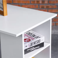 Mobilier moderne de luxe en bois blanc Table d'ordinateur de bureau avec tiroir de bureau Rangement de bureau d'ordinateur Tiroirs d'étagères Étagères à chaussures