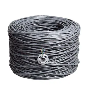 LANP Dark Gary Solid Pure Copper Wire Conductor 24 AWG LAN Ethernet UTP Cat5e Cable Network