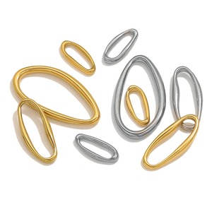 5Pcs/bag Irregular Oval Stainless Steel Connector Personalized Fashion Earring Bracelet DIY <strong>Jewelry</strong> <strong>Manufacturing</strong> <strong>Supplies</strong> - Product Image 1