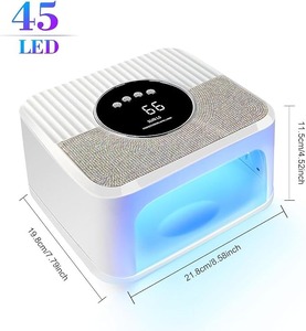 Lampe à ongles UV LED blanche avec strass, séchoir automatique pour vernis gel, capteur tactile, écran LED pour usage domestique et professionnel - Product Image 3