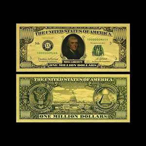 Billete <span class=keywords><strong>de</strong></span> Banco Chapado en Oro <span class=keywords><strong>de</strong></span> 1000000 Dólares Personalizado del Ex Presidente <span class=keywords><strong>Donald</strong></span> <span class=keywords><strong>Trump</strong></span> - Product Image 6