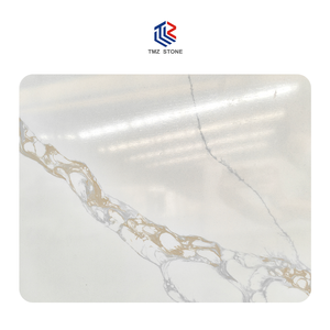 TMZ, losa de cuarzo blanco pulido personalizado, 5012 MVJAY, encimeras de cocina de estilo moderno, tocadores de pared para hoteles, piedra artificial hecha - Product Image 3